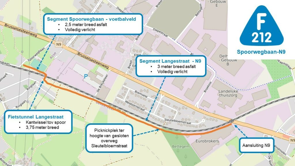 Overzichtskaart F212 projecten Asse