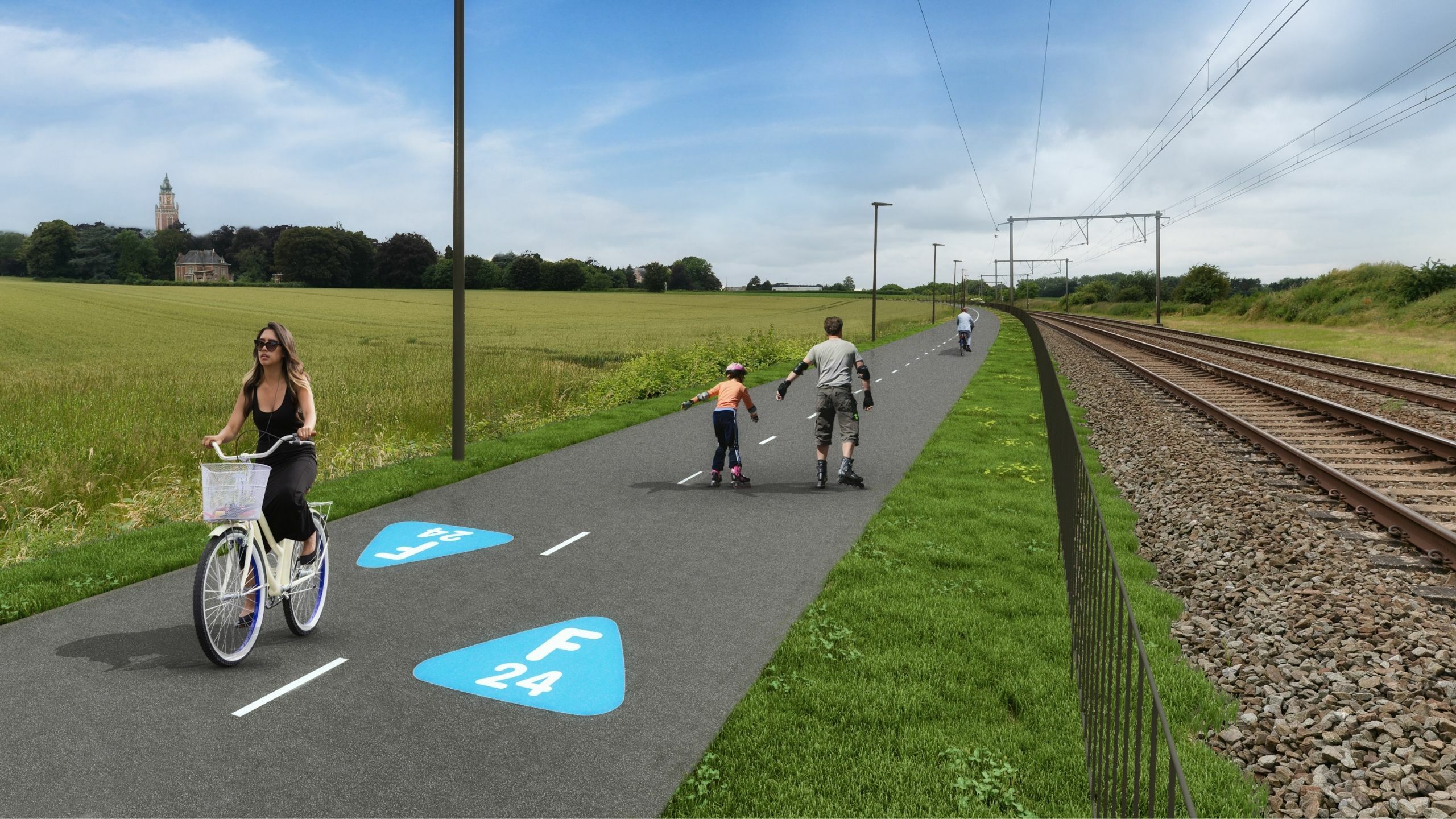 Simulatie nieuwe fietssnelweg Sint-Kamillus Bierbeek