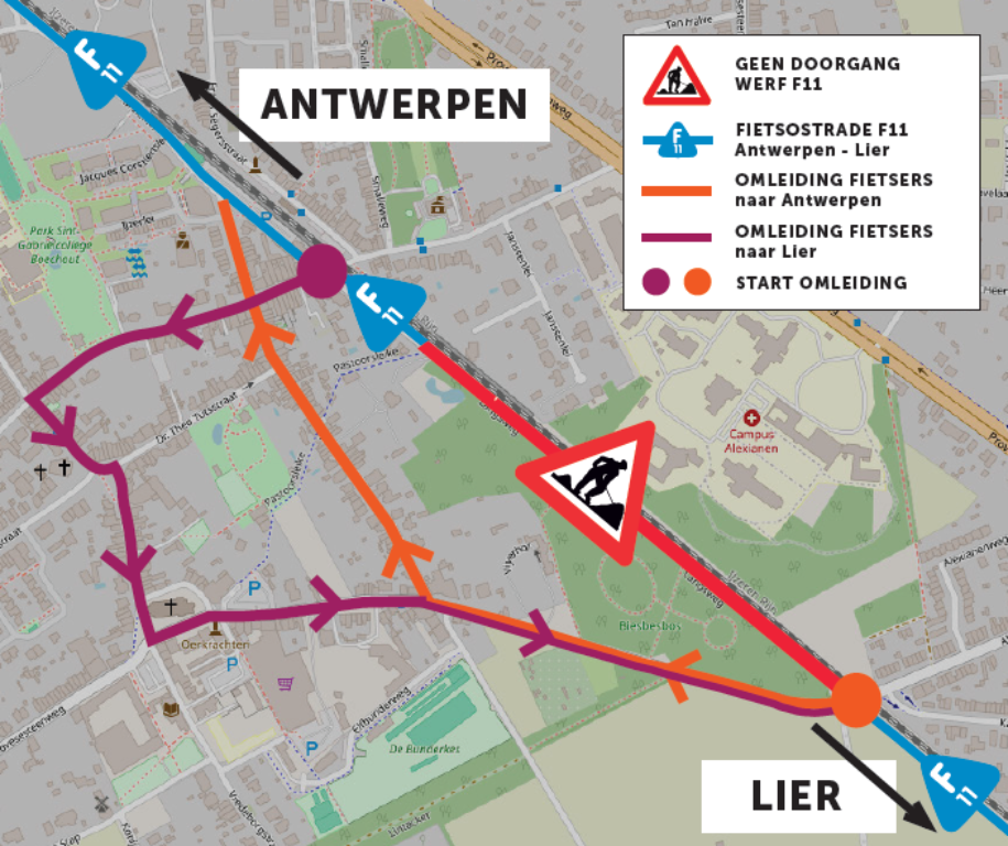 Omleiding F11 in Boechout